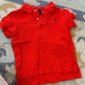 Ralph Lauren Bright Red Toddler Polo with Navy Pony